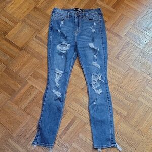 Hollister Blue Skinny Distressed Jeans SIZE 27